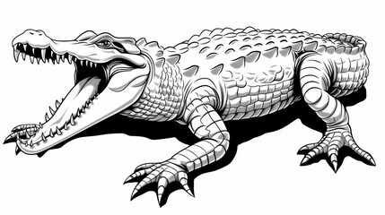 Naklejka premium crockodile black and white 