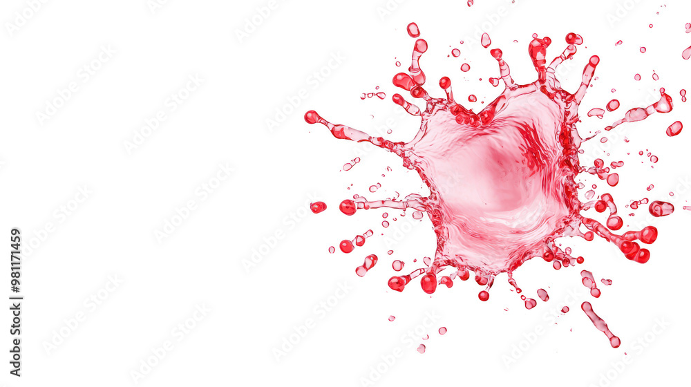 Aufkleber Dynamic splash of red liquid on a black background, creating an artistic and vibrant visual effect that's eye-catching.