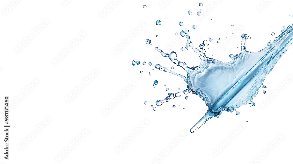 Poster dynamic splash of water capturing elegance and motion, ideal for creative projects and nature themes