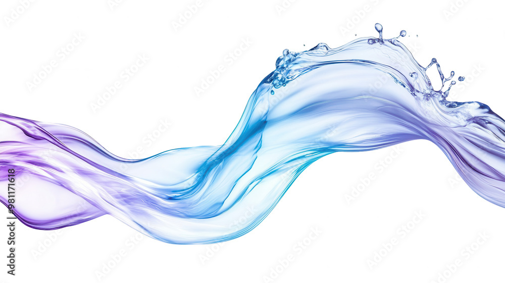 Aufkleber elegant flow of water with a blend of blue and purple hues, creating a smooth, dynamic visual elemen