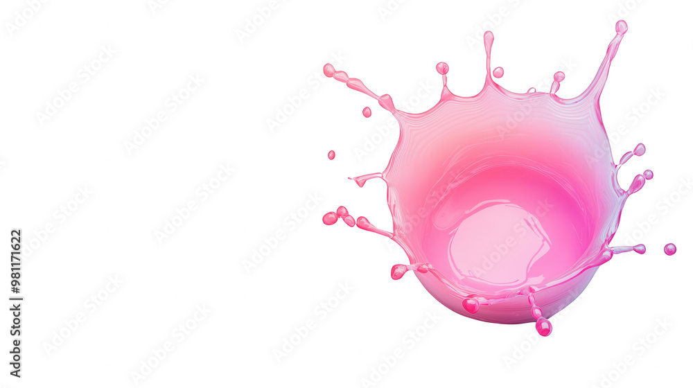 Poster Elegant splash of pink liquid captured in motion, showcasing vibrant color and dynamic shape, perfect for creative projects.
