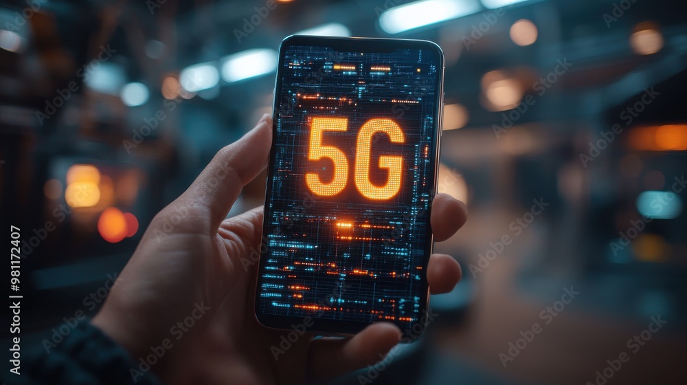 Poster the concept of 5g network high speed mobile internet new generation networks business modern technol
