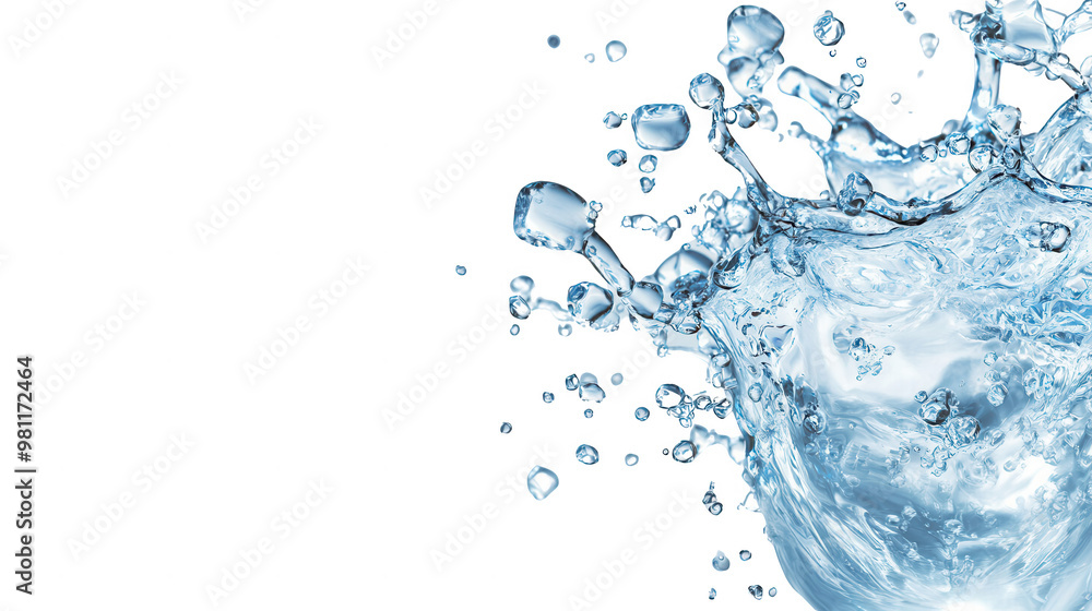 Poster high-resolution image of water splash, showcasing dynamic movement and clarity, perfect for nature a