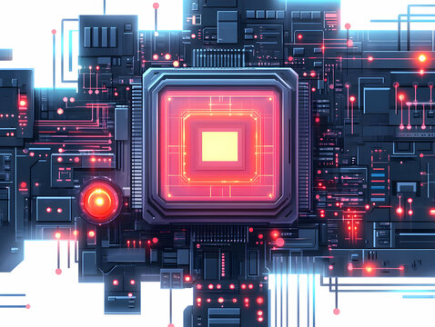 Flat Quantum Supercomputer Vote Auditing Concept: Macro Shot of Quantum Processor for Real-Time Election Verification with Unprecedented Speed and Accuracy
