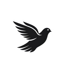 Obraz premium Pigeon logo icon silhouette animal black.