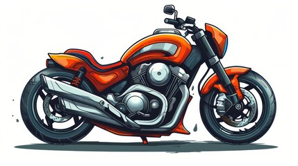 Obraz premium motocycle colored black and white illustration 