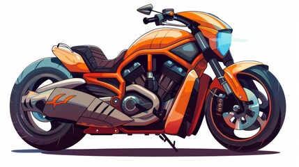 motorcycle on white background