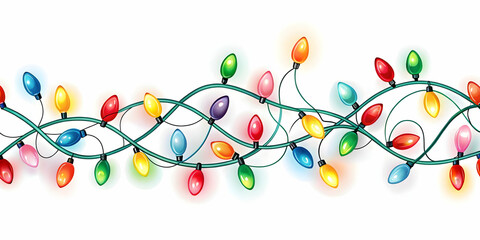 Vibrant Abstract Christmas Lights Vector - Colorful Swirling Festive Design with Copy Space for Holiday-Themed Business Projects