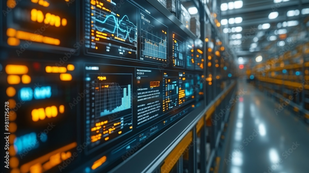 Poster rpa dashboard displaying analytics and performance metrics in a modern automated workspace