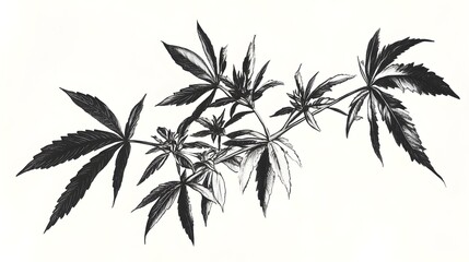 Closeup View of Lush Green Marijuana Leaves in Natural Habitat