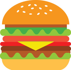 A classic burger white background