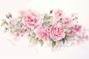 Garland rose painting pattern flower.