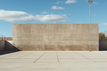 Tennis court building wall architecture.