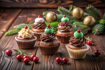 Christmas gingerbread cupcakes