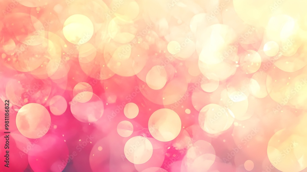 Aufkleber magical pastel bokeh abstract background with glowing lights and shimmering texture