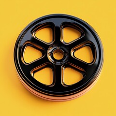 Obraz premium 3D Bollywood Reel Icon: Indian Cinema Symbol Illustration Logo