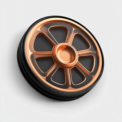 Obraz premium 3D Bollywood Reel Icon: Indian Cinema Symbol Illustration Logo