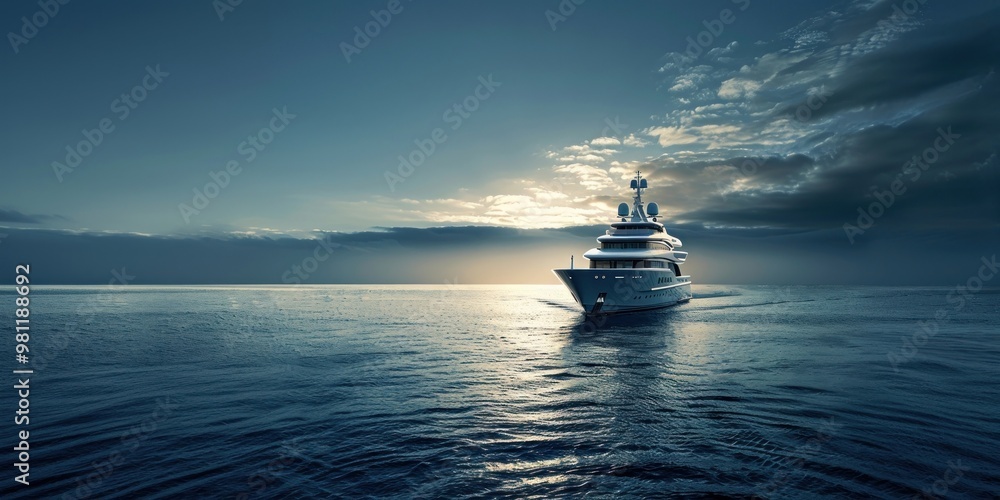 Poster Yacht on the ocean transportation lifestyle outdoors.