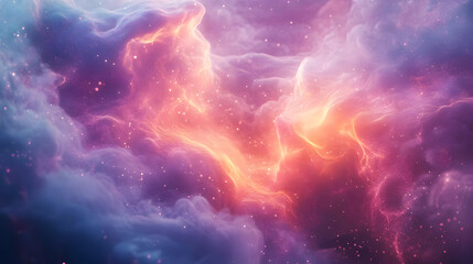 Stunning 3D Prediction Nebula: Medium Shot of Colorful Cosmic Constellations Symbolizing Integrity with Soft Focus and Intricate Patterns