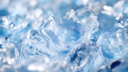 Sparkling Icy Crystals in Vibrant Blue Tones,Frozen Winter Nature Abstract
