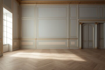 Fototapeta premium Interior office empty flooring room wood.