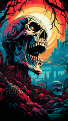 Obraz premium skull art style