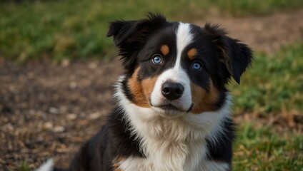 Border collie puppy, Australian shepherd.