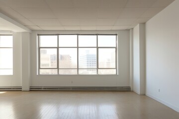 Outside office empty architecture building window.