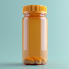 3D Pill Bottle Icon: Container for Medications Illustration Logo