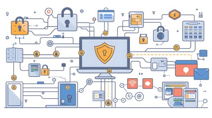 Create a diagram with encryption keys management, user access controls, and security logs for an IT service management system