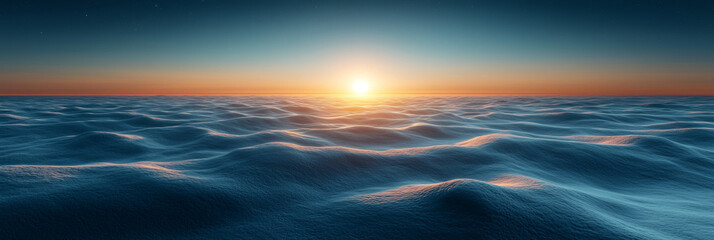 Fototapeta premium Sunset over the vast ocean.