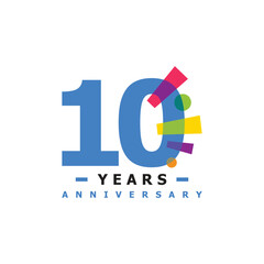 10 Years Anniversary Celebration Number Collection Design Fun