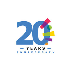 20 Years Anniversary Celebration Number Collection Design Fun