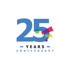 25 Years Anniversary Celebration Number Collection Design Fun