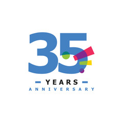 35 Years Anniversary Celebration Number Collection Design Fun