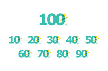 100 Th Anniversary Celebration Number Collection Design Fun