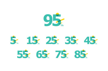 95 Th Anniversary Celebration Number Collection Design Fun