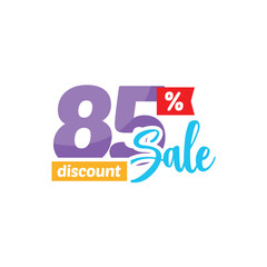85% Discount Sale Tag Label Vector Template Design Illustration