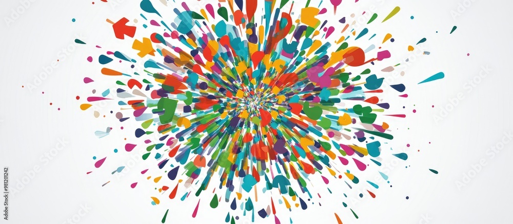 Aufkleber vibrant spherical cluster of recycle arrows creating a dynamic pattern abstract design featuring a b
