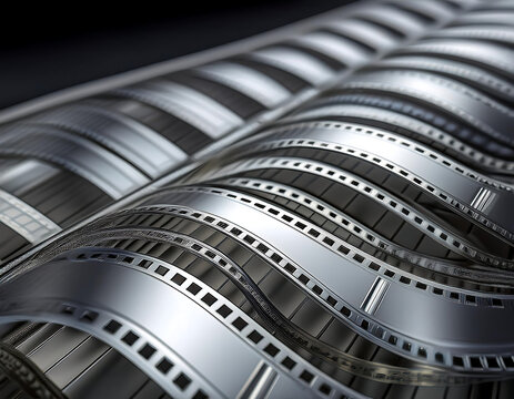  Silver film strip &ndash; A traditional silver film strip or pellicule, representing old film pho_1(374)