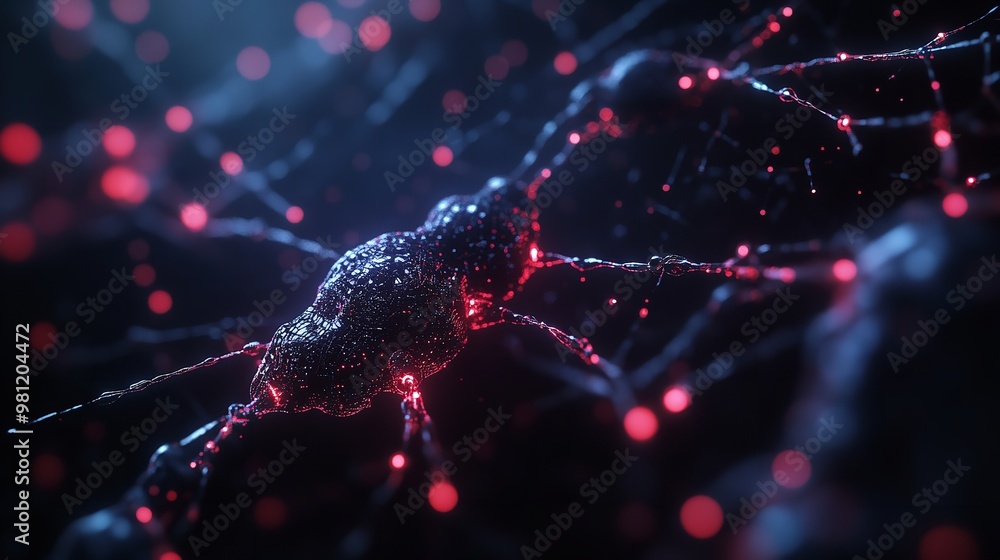 Aufkleber visualization of a neural network on a computer, ai in diagnosing medical images