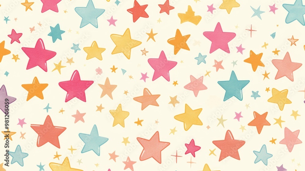 Aufkleber hand painted collection of adorable stars abstract vector background featuring a vibrant array of ch