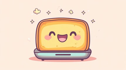 Adorable illustration of a cheerful toaster Cartoon clipart ideal for print designs greeting cards children s books stickers and decor for kitchen textiles or apparel