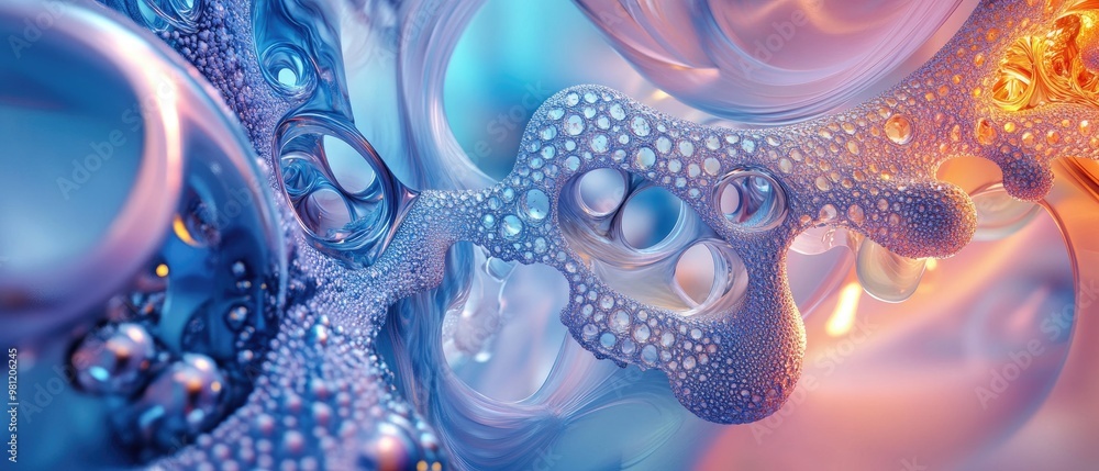 Poster abstract 3d background featuring imaginative structures and shapes