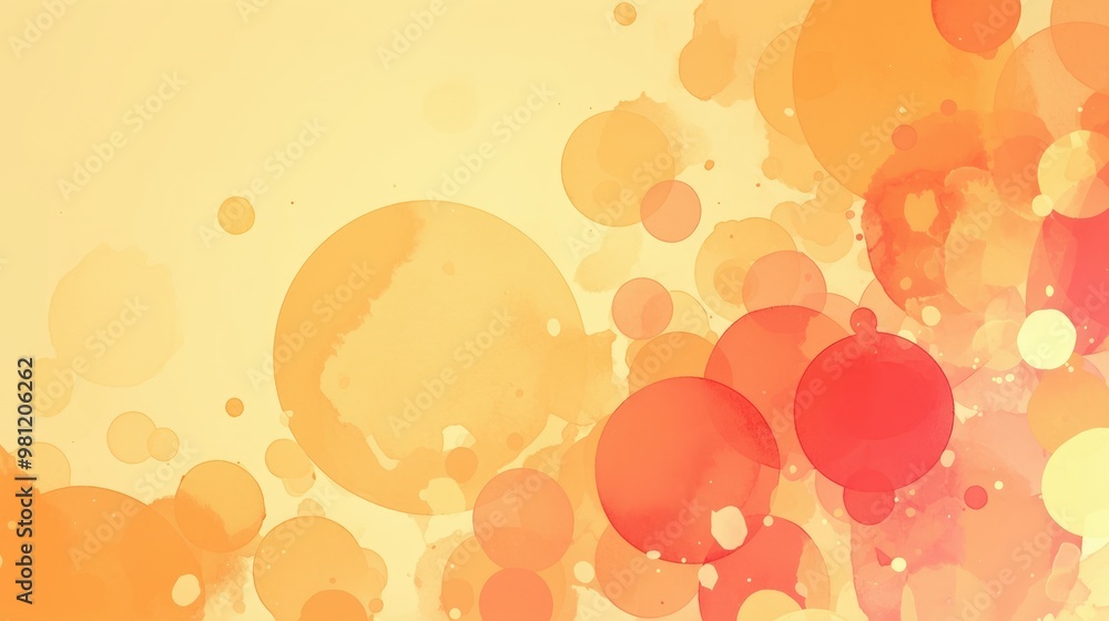 Poster abstract illustration featuring a gradient of sage red beige and yellow colors creating a soft unfoc