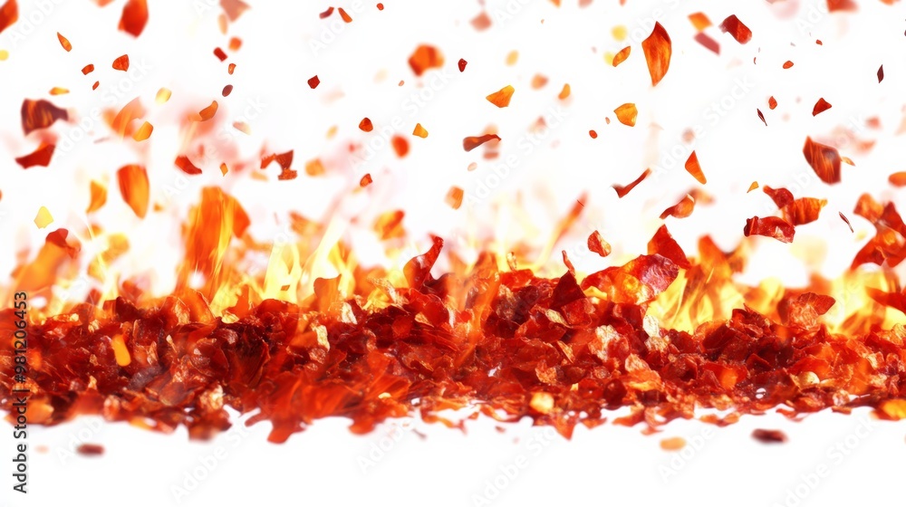 Poster dynamic composition of flames and fiery particles creating a vibrant, energetic scene. perfect for b