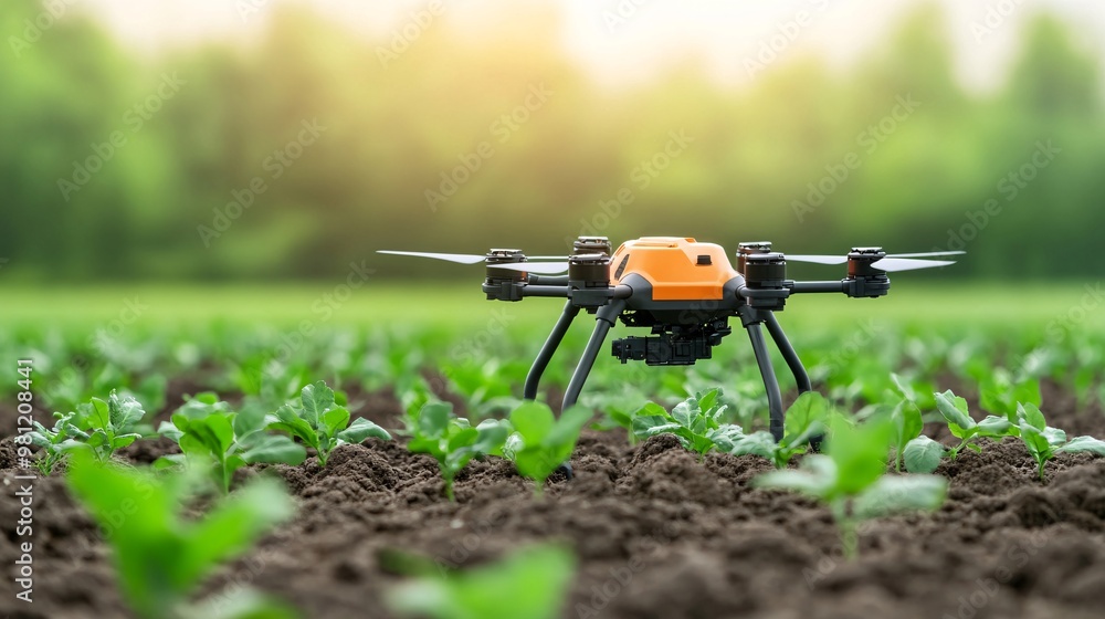Poster revolutionizing agriculture ai-powered robotics for smart crop management - discover the future of e