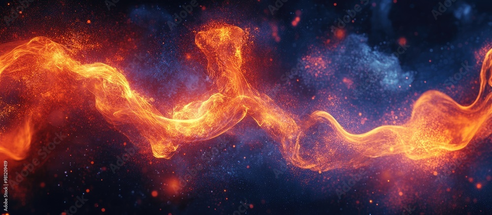 Poster abstract background with fiery elements