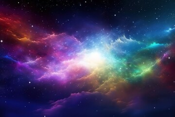 Obraz premium Rainbow backgrounds astronomy universe.