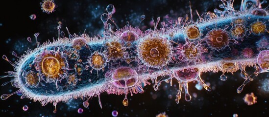 Structure of a paramecium caudatum virus featuring intricate details of its components